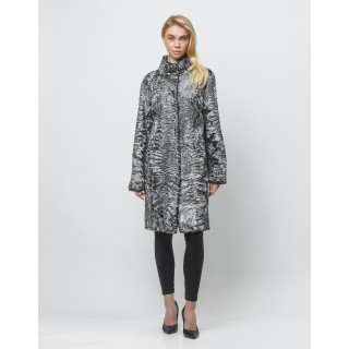 Шуба с меха посеребренной свакары (каракульчи)